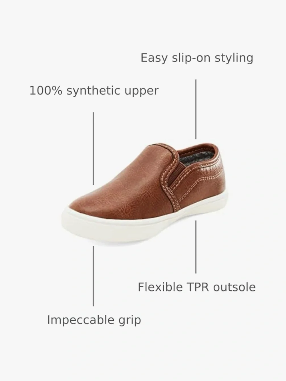 Simple Joys by Carter Kids Slip-On Casual Shoe in Brown